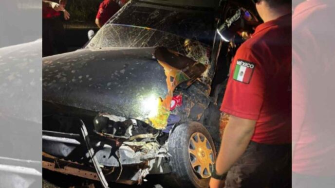 Grave accidente automovilístico en Linares, Nuevo León, deja un herido