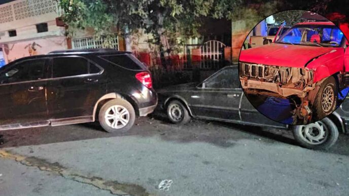 Conductor de Jeep Cherokee embiste vehículos y se da a la fuga en Monterrey