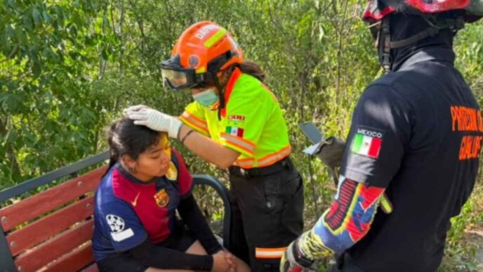 Rescatan a joven tras accidente en excursión en Guadalupe, Nuevo León