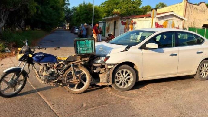 Conductor irresponsable causa accidente en motocicleta en El Mante, Tamaulipas