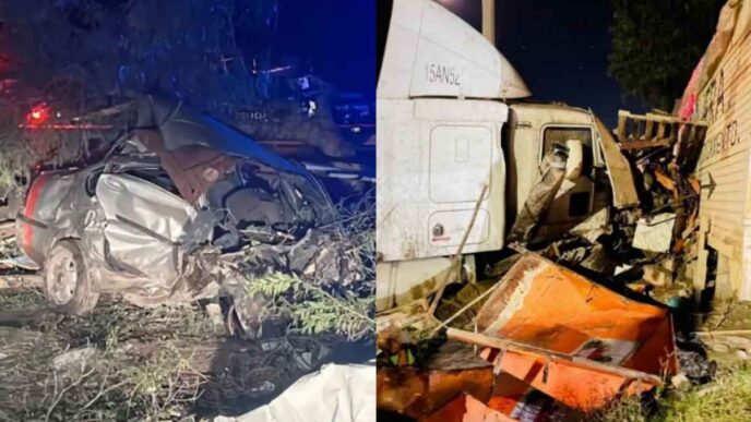 Trágico accidente en Galeana deja dos muertos y un herido