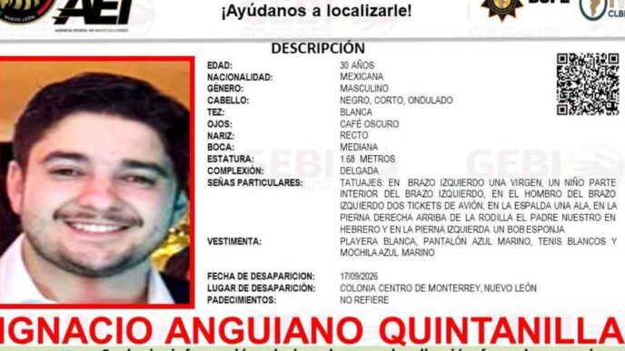 Desaparece joven en el Centro de Monterrey, autoridades piden ayuda