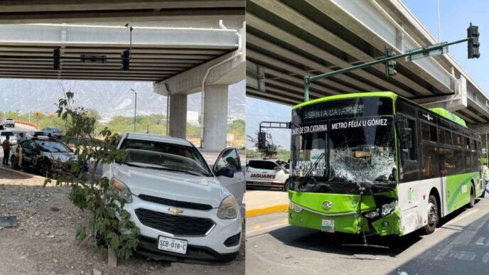 Accidente en Santa Catarina deja dos pasajeras lesionadas
